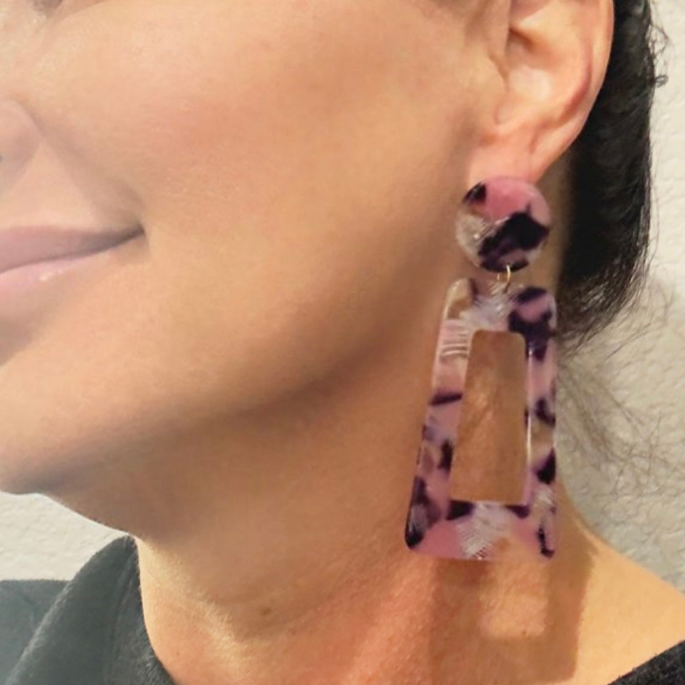 Acetate Rectangle Earrings