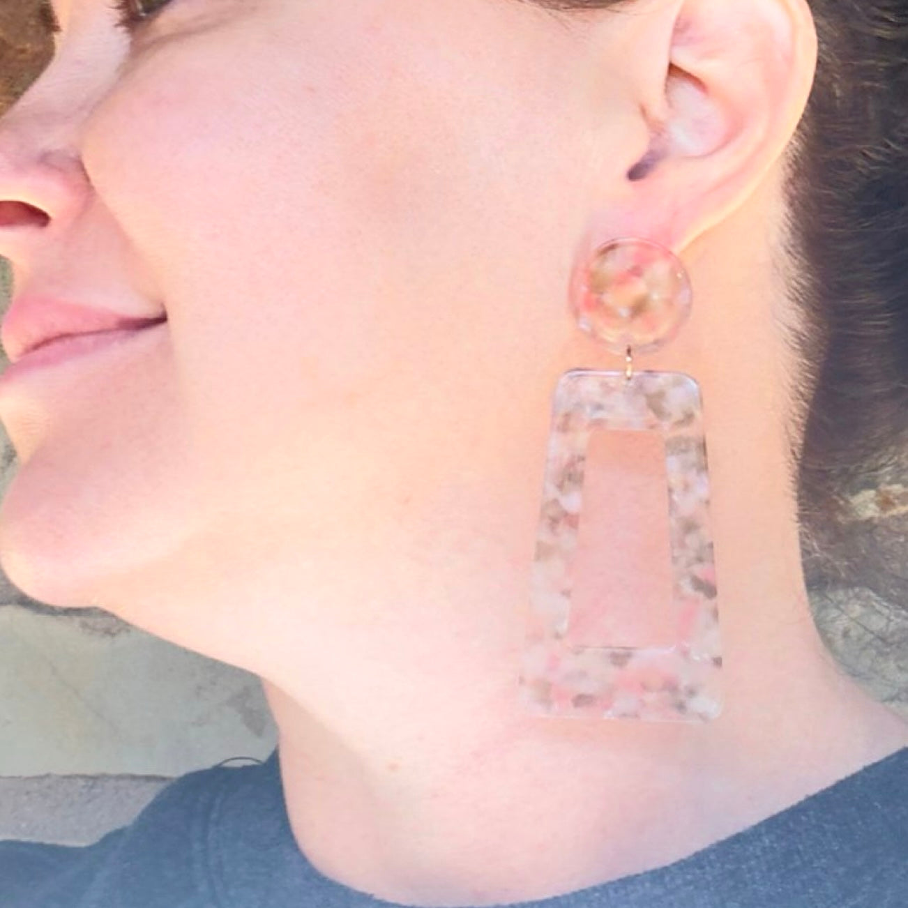 Acetate Rectangle Earrings