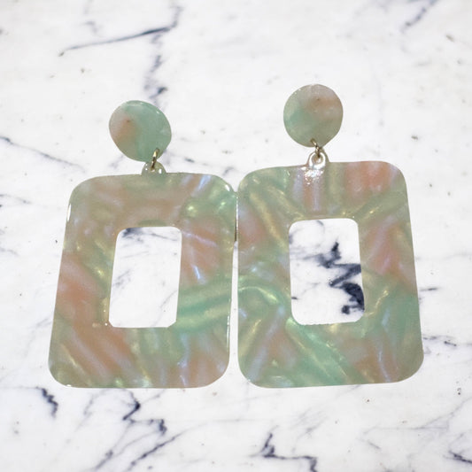 Acetate Double Square Earrings