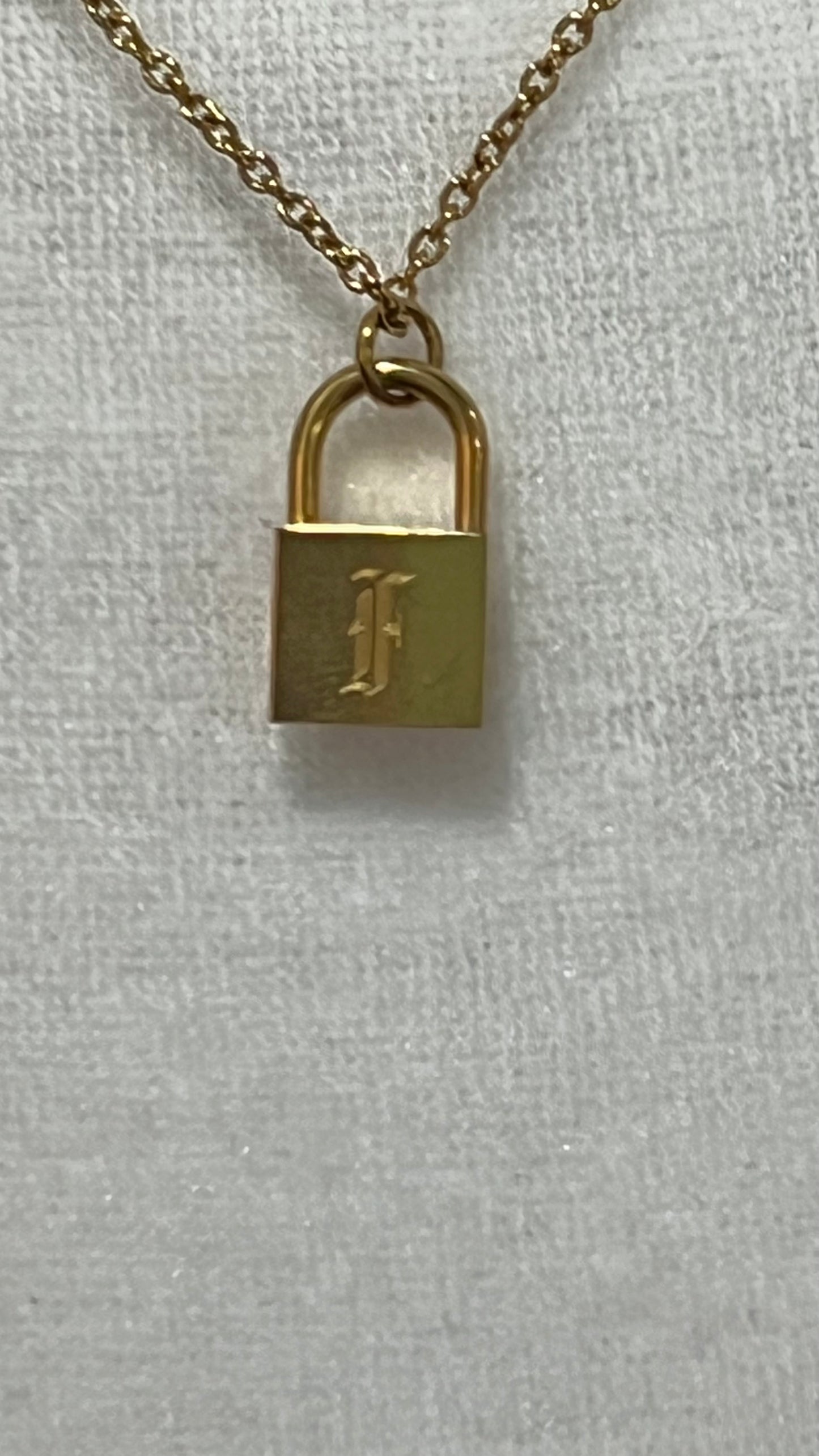 Initial Letter Lock Necklace